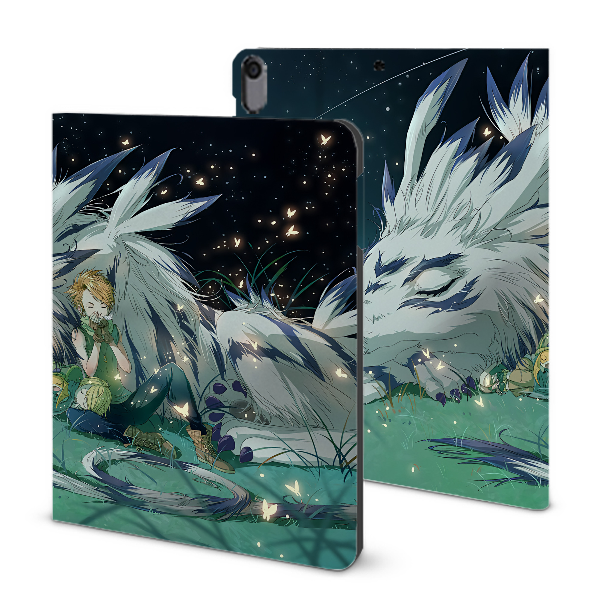 （画像用） Digimon デジタルモンスター/デジモン IPad ケース ブック型 PUレザー TPU 耐衝撃 軽量 薄型 ペン収納なし 全面保護 IPad 各モデル対応